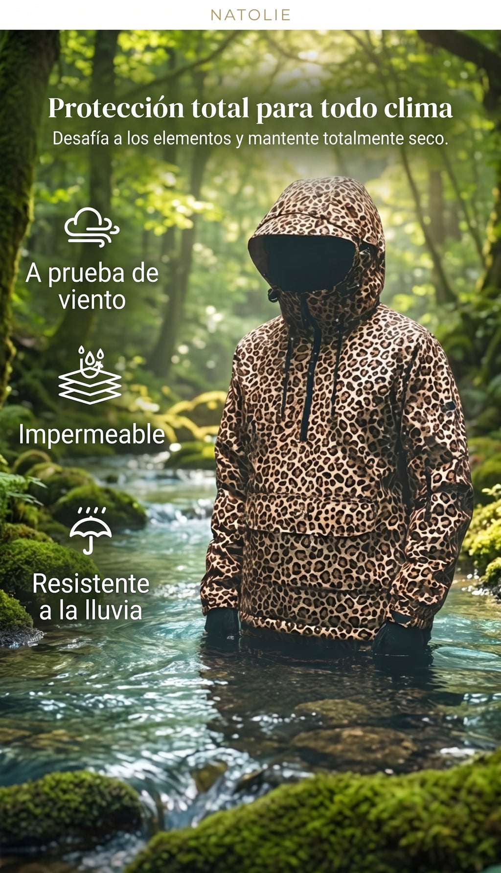 SAFARI - Chaqueta Cortavientos Leopardo